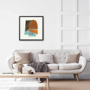 Poster Quintet turquoise Affiche + cadre en bois - Noir