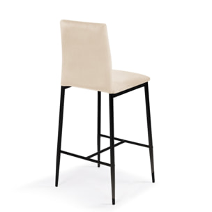 Tabourets de bar glam Jade en velours - Crème