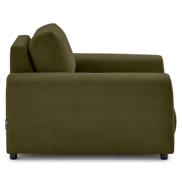 Garance - fauteuil en velours côtelé - Vert