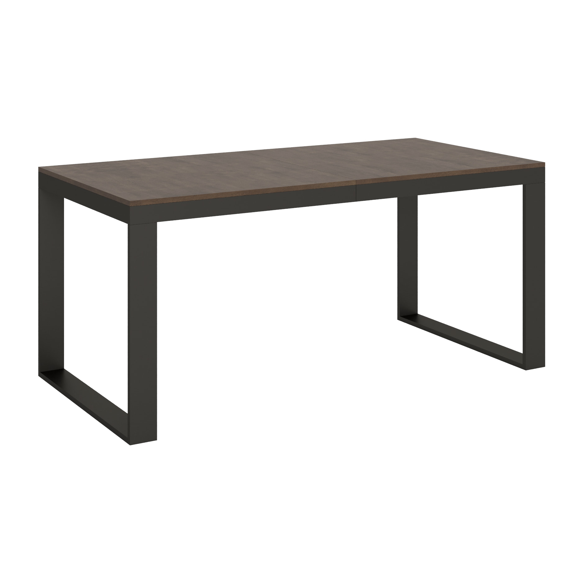 Table extensible 90x180/440 cm Tecno Evolution Noyer cadre Anthracite