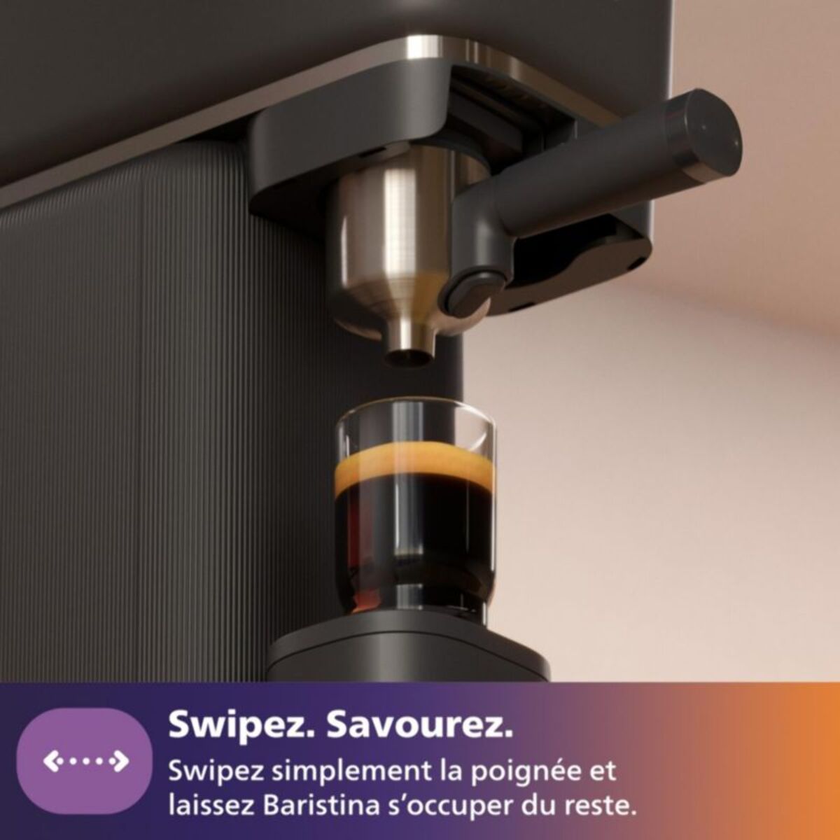 Machine à expresso PHILIPS Baristina BAR320/60 cafetière à grain bac double compartiment Noire