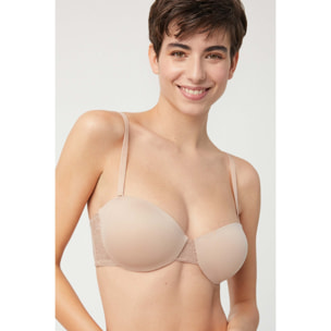 Reggiseno multiposizione senza spalline beige, coppe B e C