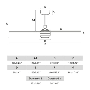 MINI PUNT S Ventilatore a soffitto bianco