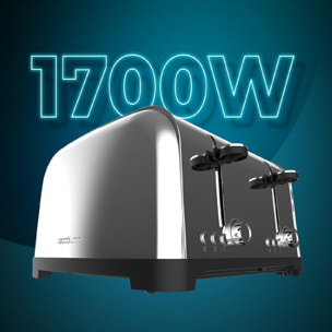 Tostadora Vertical 4 Ranuras Cortas Toastin' time 1700 Double Inox. 1700 W, 4 Re