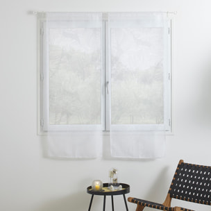 Lot de 2 voilages "Feuille" - motifs dévorés blanc 60x160 cm