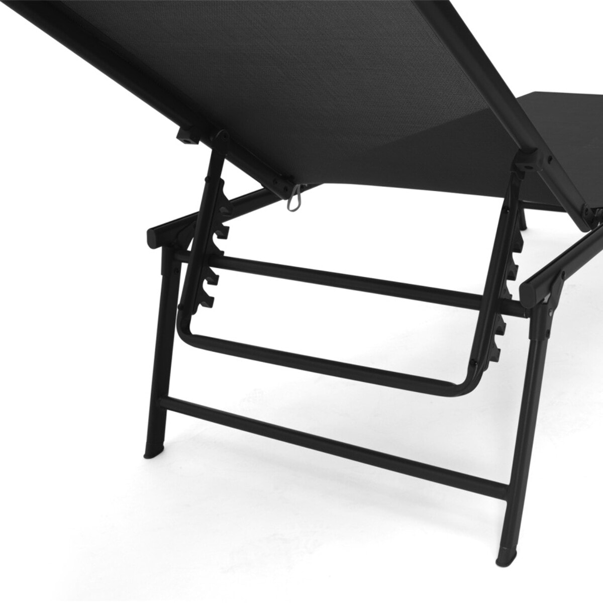 Transats inclinables Malaga 4 positions noirs - lot de 2