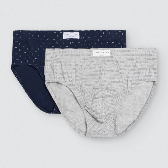 Confezione da 2 slip classici stampati