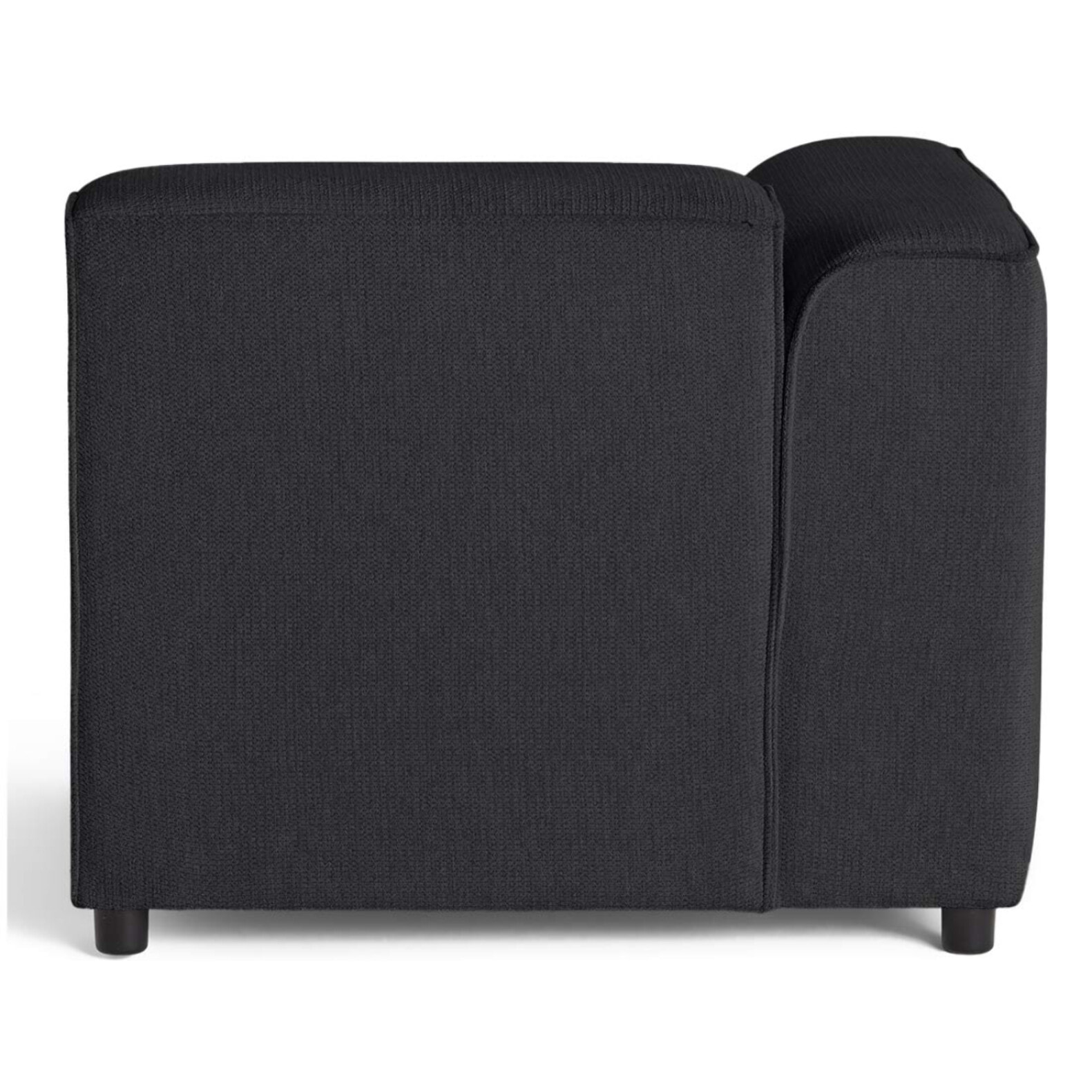 Suaro - Module d'assise d'angle gauche en tissu texturé - Noir