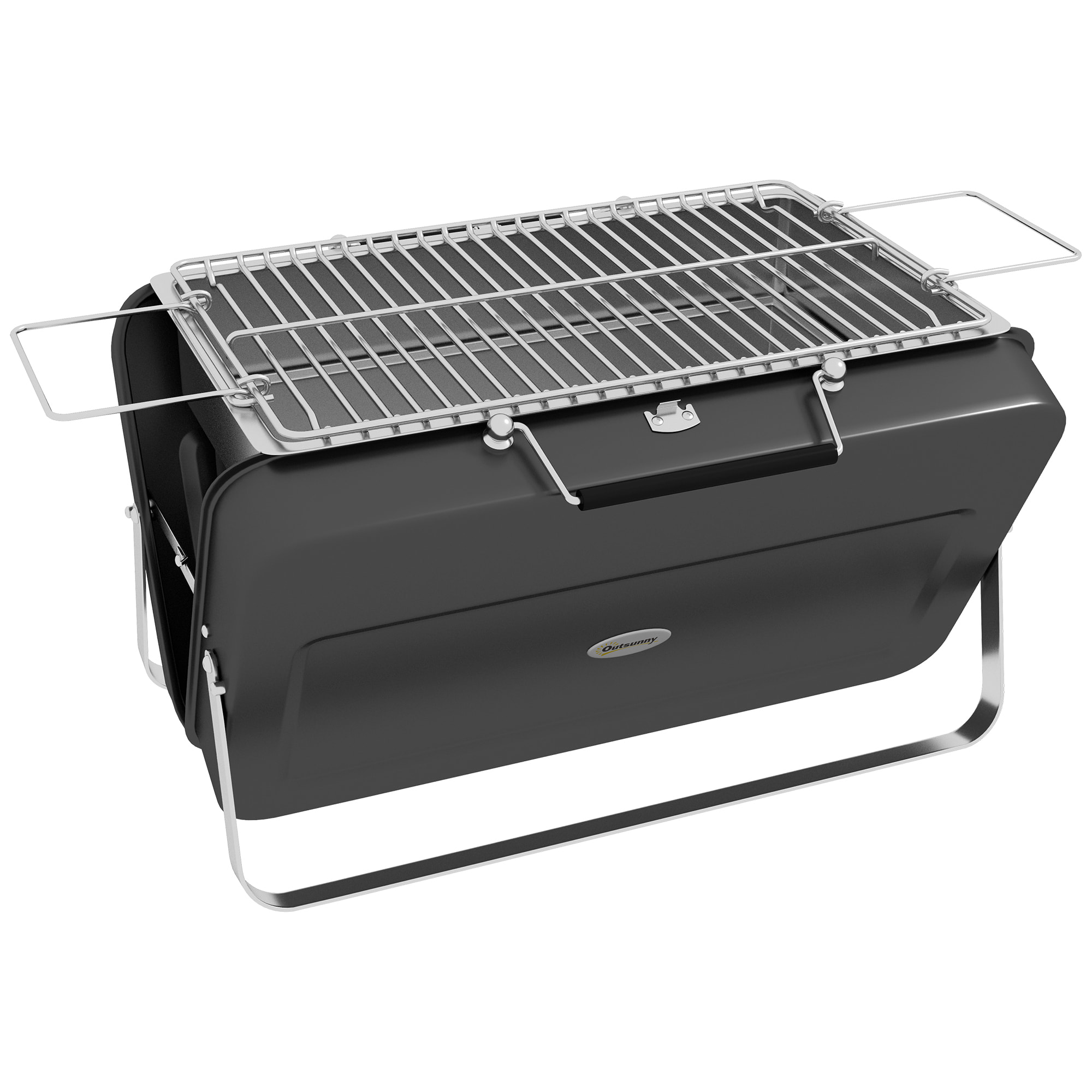 Mini barbecue à charbon portable pliable dim. 47L x 30l x 28H cm noir
