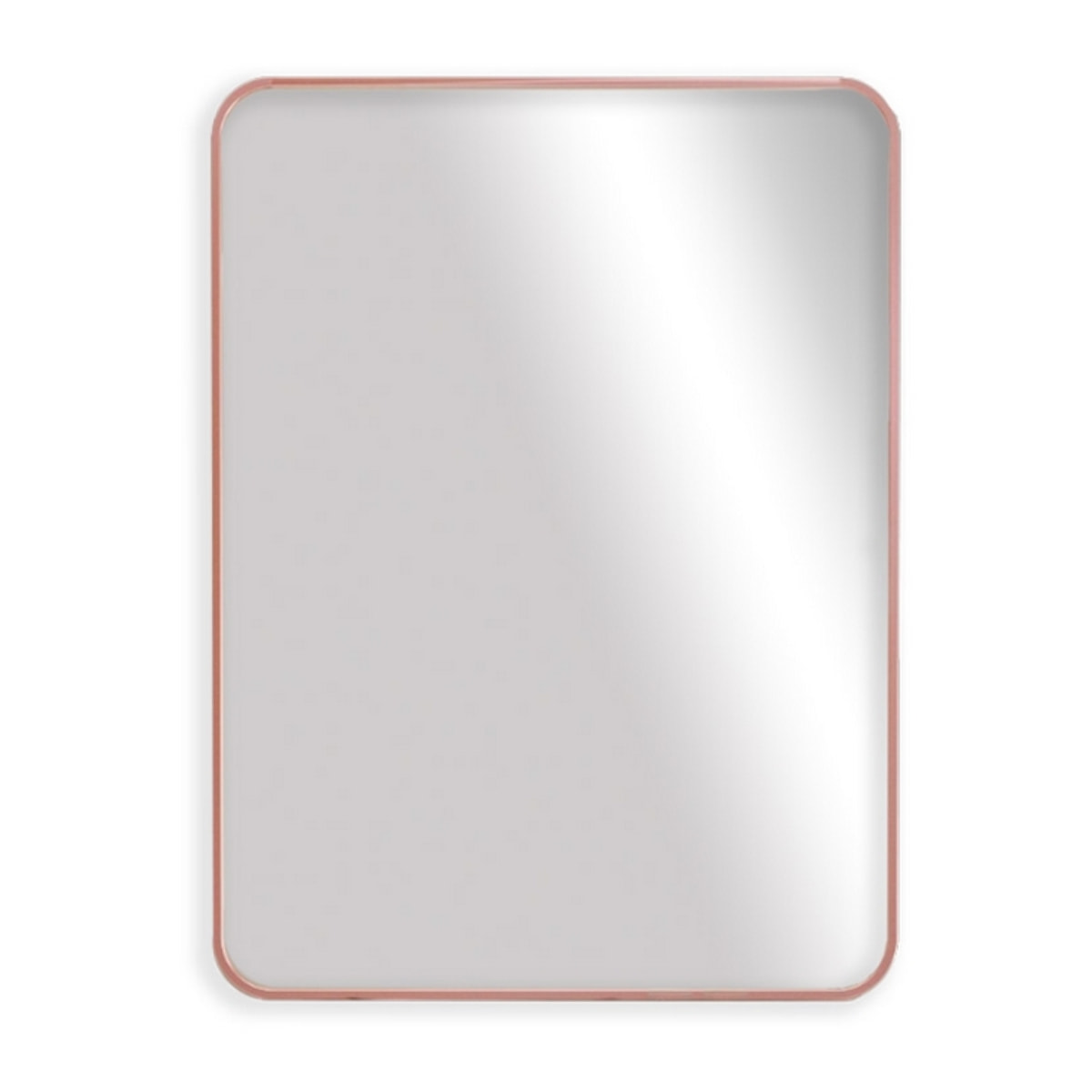 Specchio da parete 70x50 cm con telaio oro rosa e angoli arrotondati - Lay