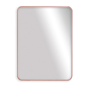 Specchio da parete 70x50 cm con telaio oro rosa e angoli arrotondati - Lay