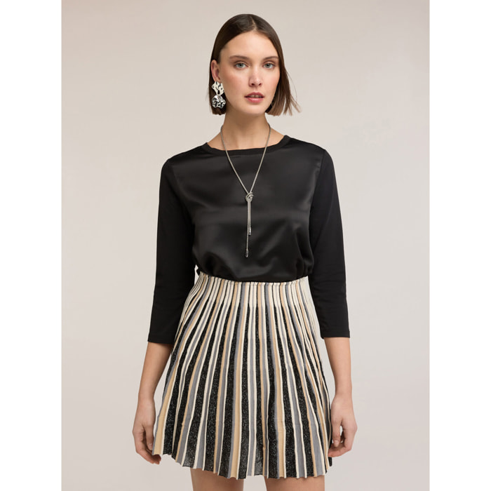 Motivi - Camiseta bimatérica - Negro