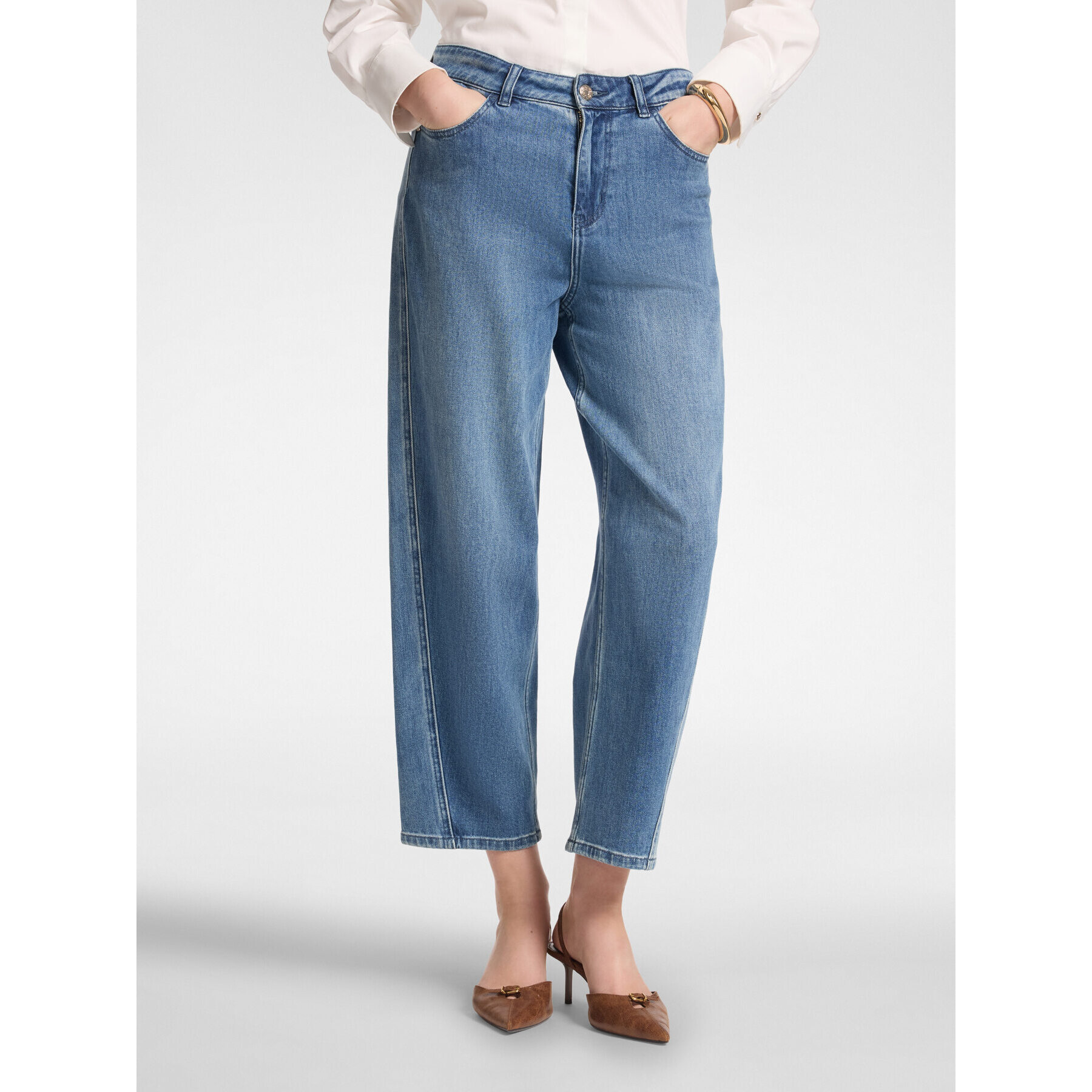 Elena Mirò - Jeans regular en denim lavado - Azul