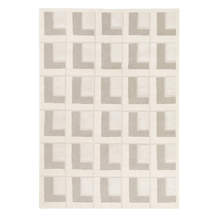 Tapis intérieur motifs géométriques crème EVE