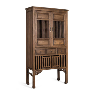 Armoire en bois de teck 96cm style artisanal vintage