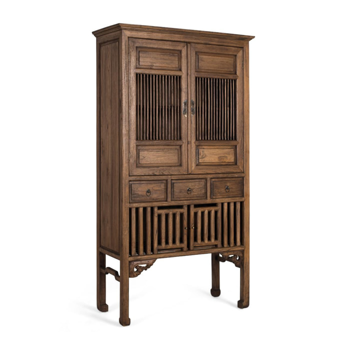Armoire en bois de teck 96cm style artisanal vintage