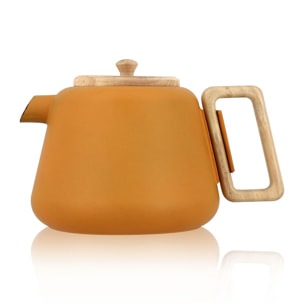 Théière en fonte jaune avec couvercle en bois 500ml VIGGO