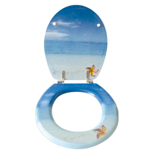 Asiento de baño MSV " Paradise" de acero inoxidable 42,5 x 36,5 x 1,7 cm