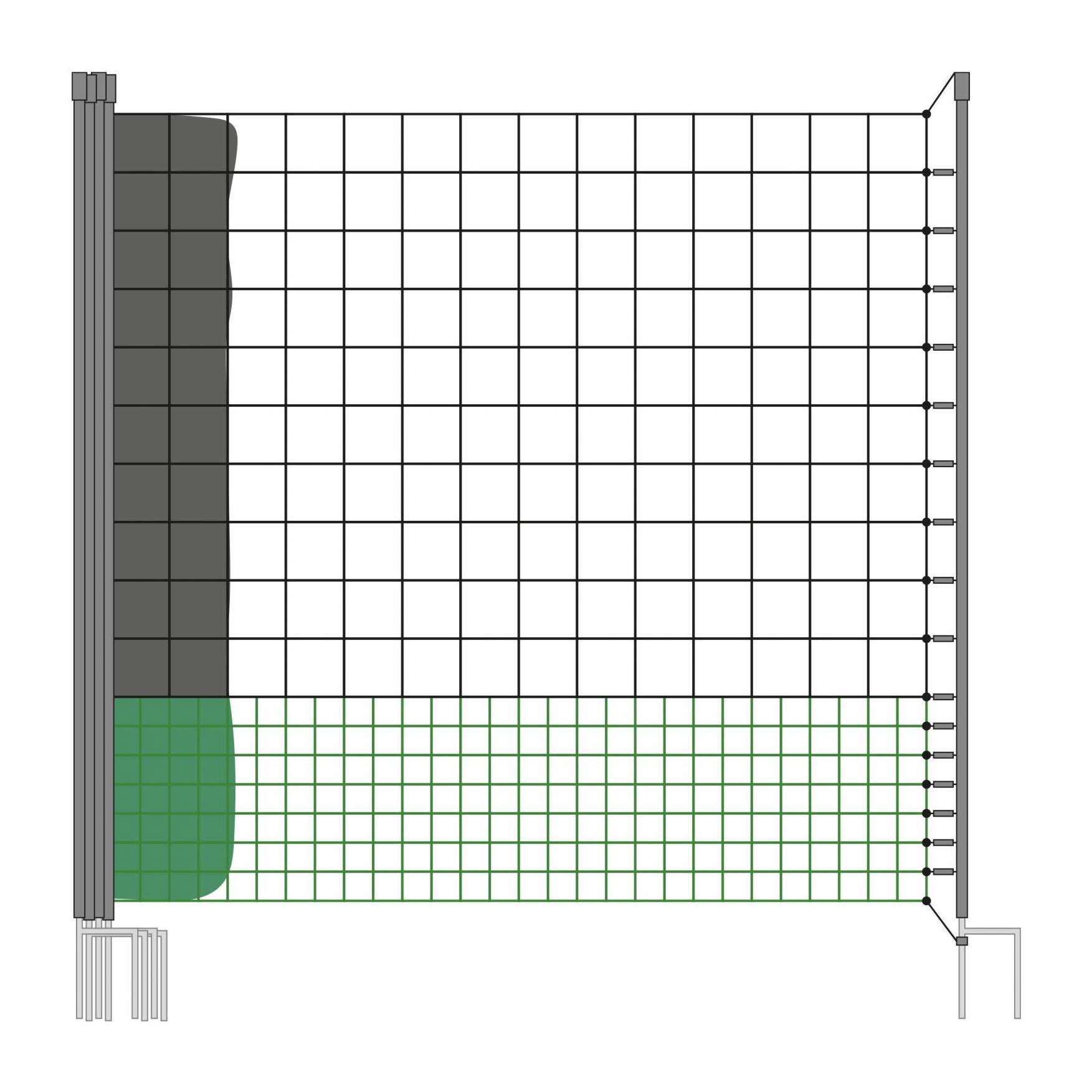 Kit filet clôtures pour poules modulable KIT CLÔTURE FILET POUR POULES