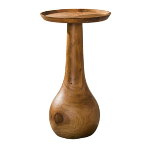 Bout de canapé rond forme organique en bois d'acacia massif MELBOURNE