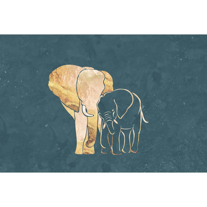 Tableau elephant éléphant d'or  Tableau plexiglas