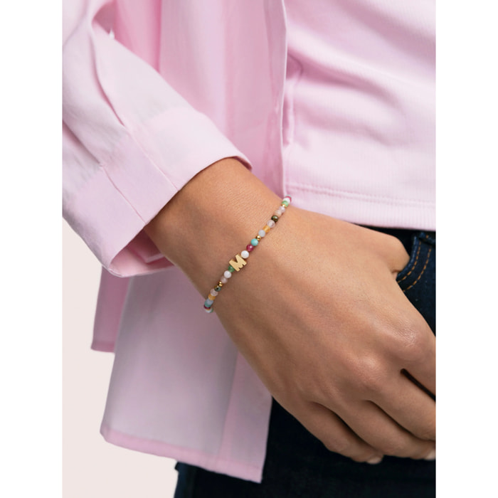 Pulsera Personalizada Letter Altea Color Acero Baño Oro