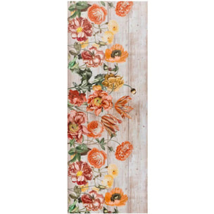 RICCI Alfombra lavable de cocina diseño floral multicolor, varias medidas disponibles.