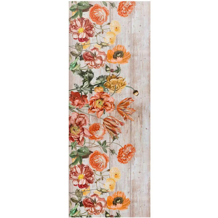 RICCI Alfombra lavable de cocina diseño floral multicolor, varias medidas disponibles.