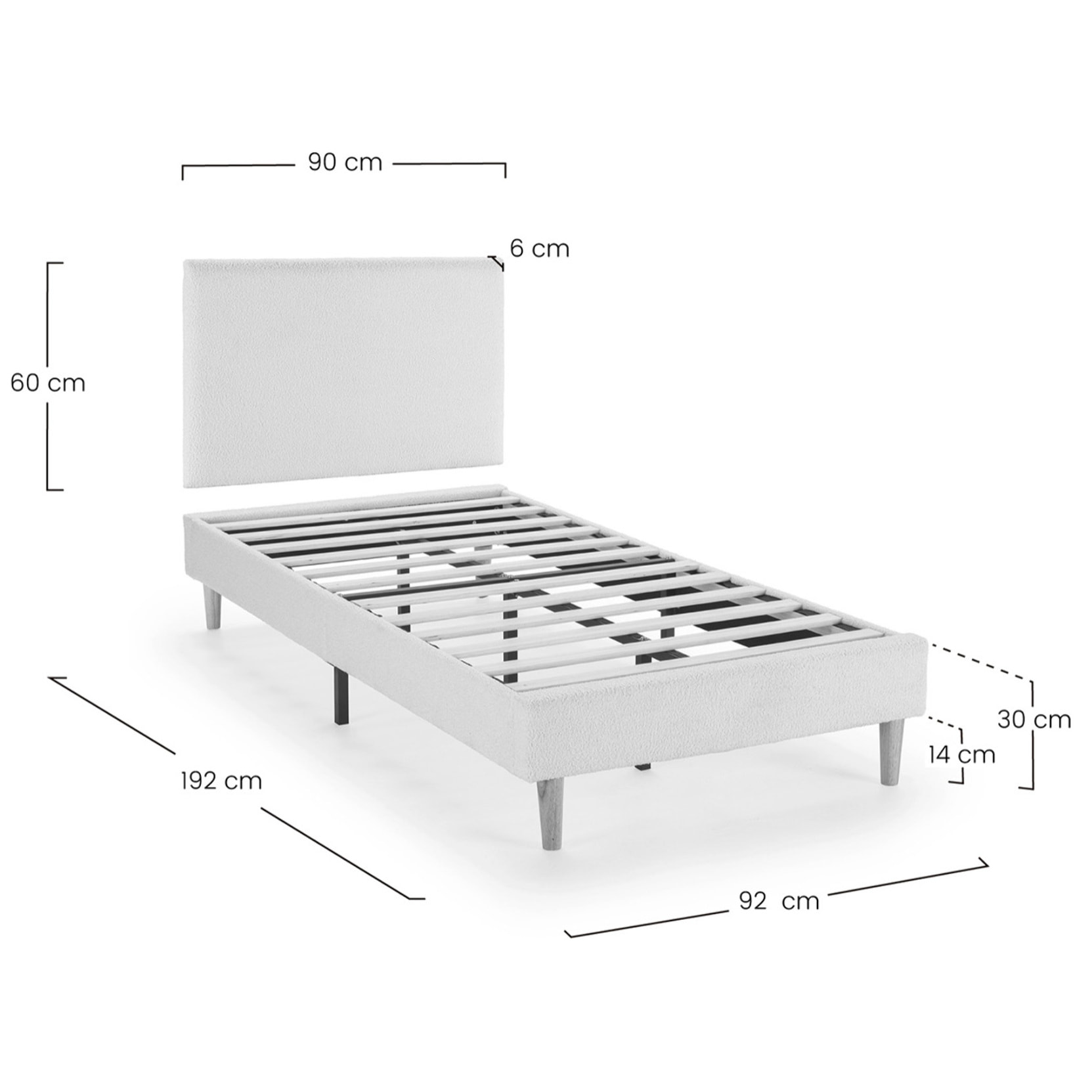 Base tapizada + cabecero Niebla Beige