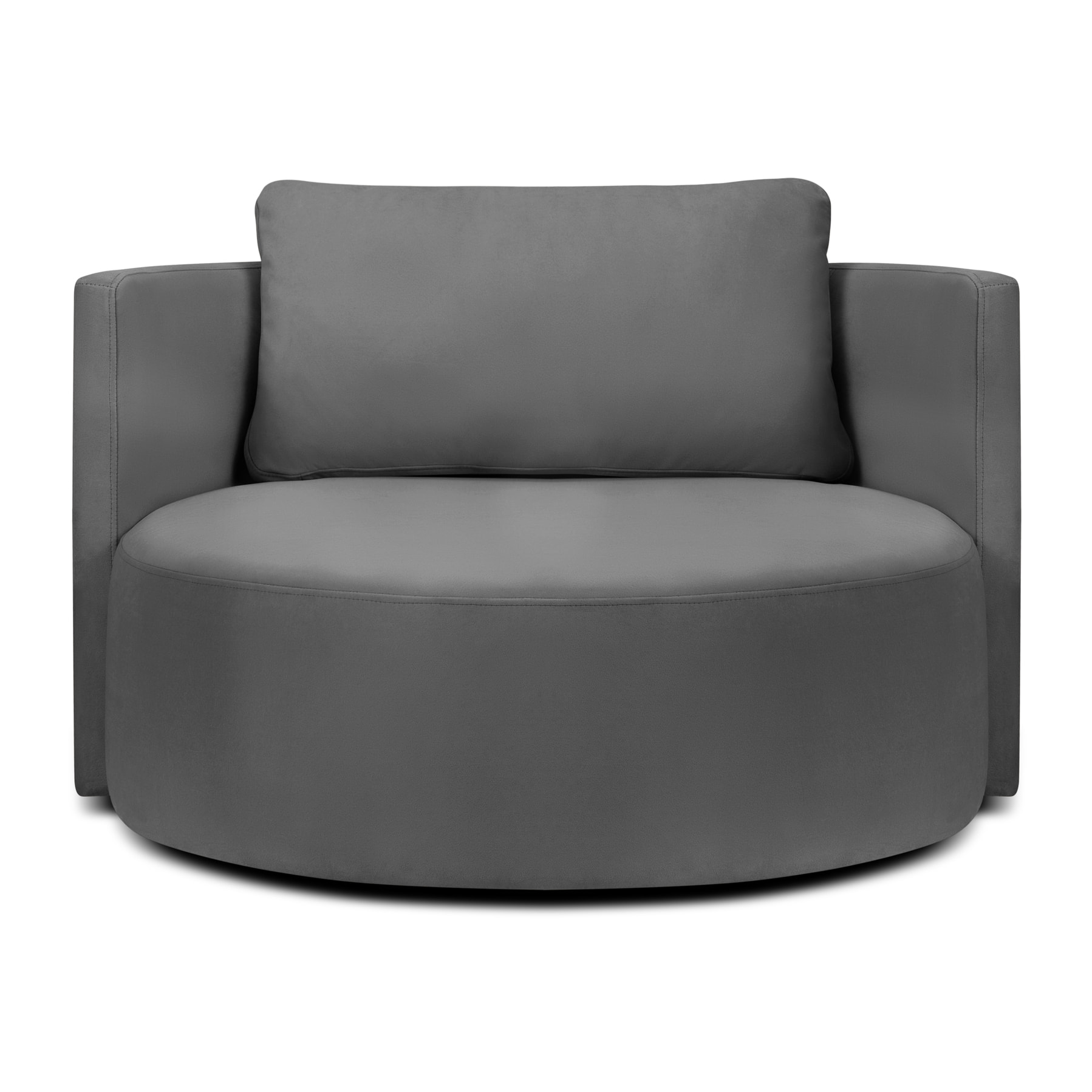 Fauteuil pivotant "Adam" en velours gris foncé