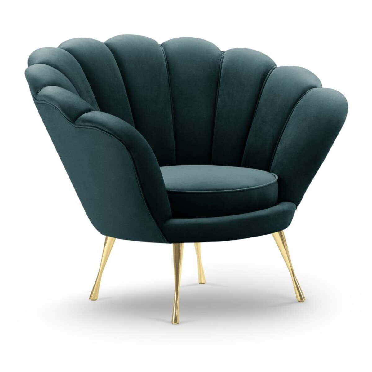 Fauteuil "Kingston" en velours pétrole
