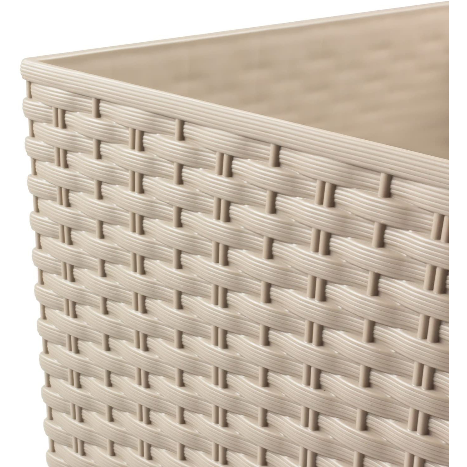 Maceta Rattan effect de 26,6 litros con inserto en color beige