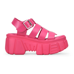 Sandalias cangrejeras con plataforma rosas