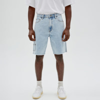 Bermuda Hawkins - coupe classique - 100% coton - bleu denim clair