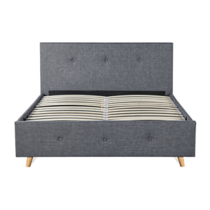 Lit coffre Mala tissu gris