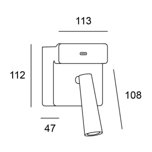 LEDS C4 Luz de lectura Gamma USB LED 3.5 Blanco cálido - 2700K ON-OFF Níquel satinado 123lm