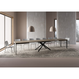 Mesa extensible 90x180/440 cm Karida gris paloma patas antracita