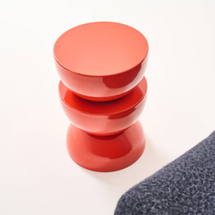 Table d'appoint, bout de canapé, table de chevet métal effet glossy Ø32 x H46,5cm COUMBA
