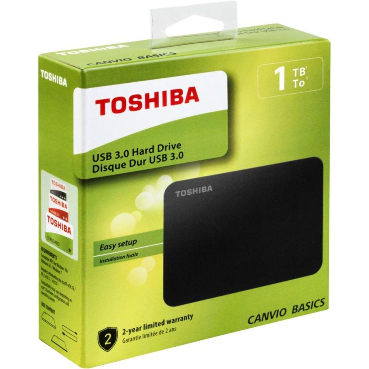Disque dur externe TOSHIBA Pack 1To canvio basics + Housse