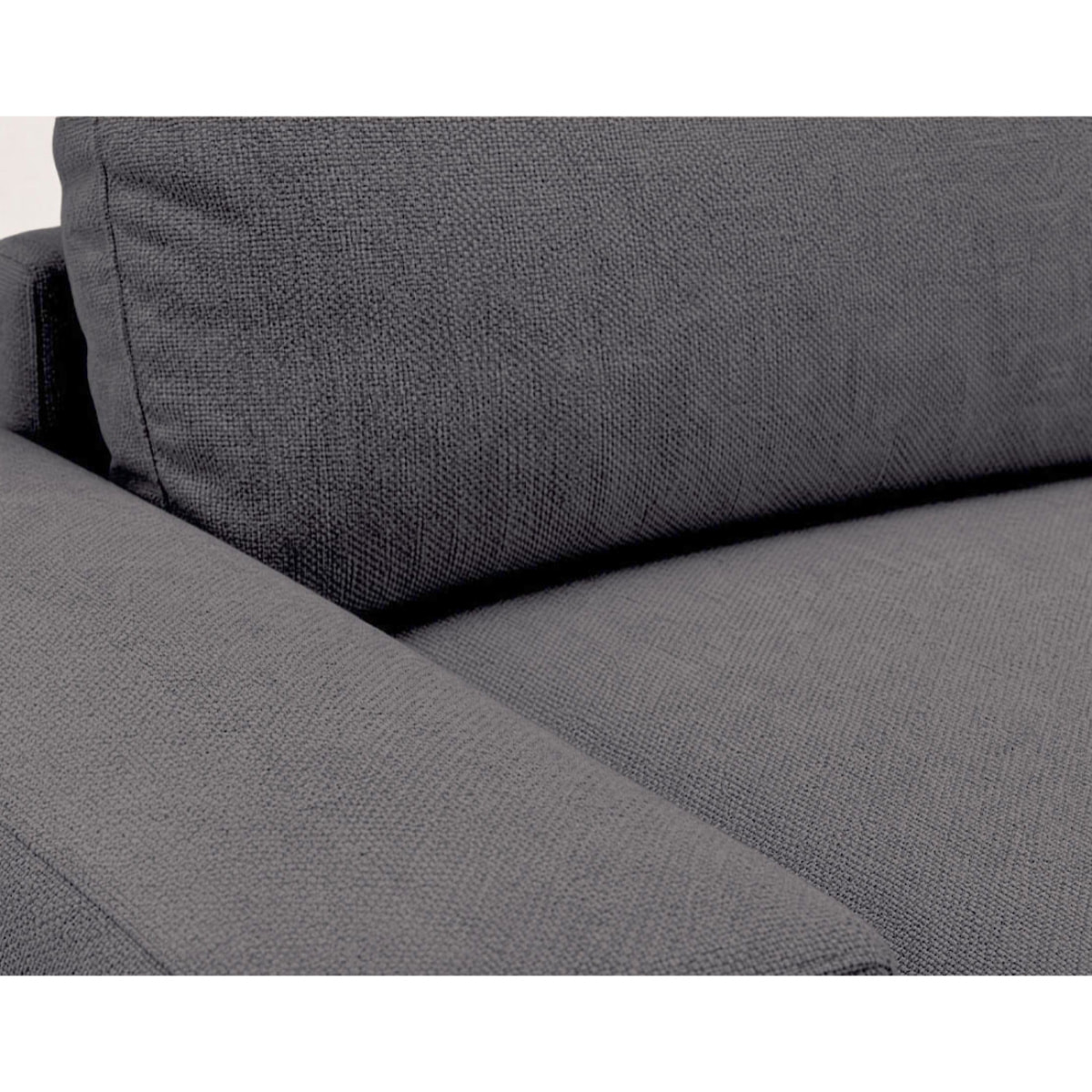 Tama - Canapé d'angle gauche 4 places convertible avec coffre en tissu - Gris