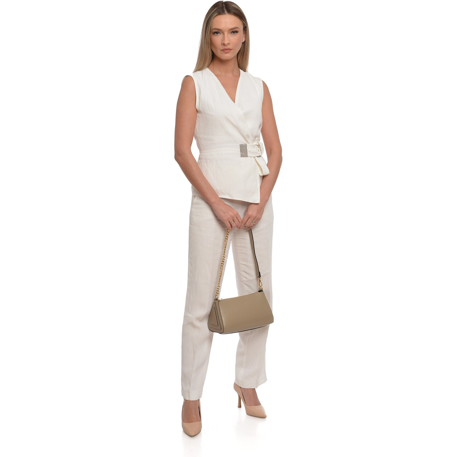 Borsa a tracolla Anna Luchini Beige