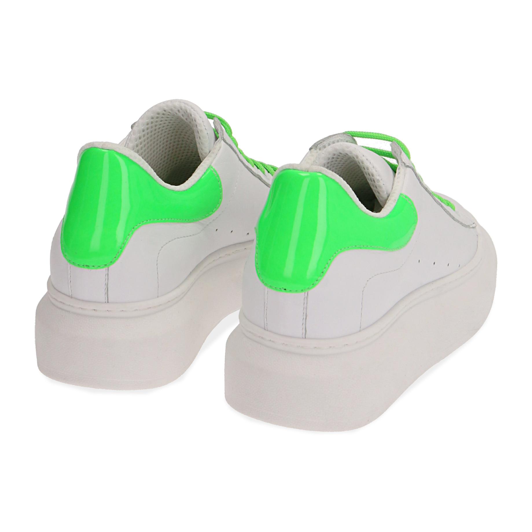 Sneakers bianco/verde in pelle