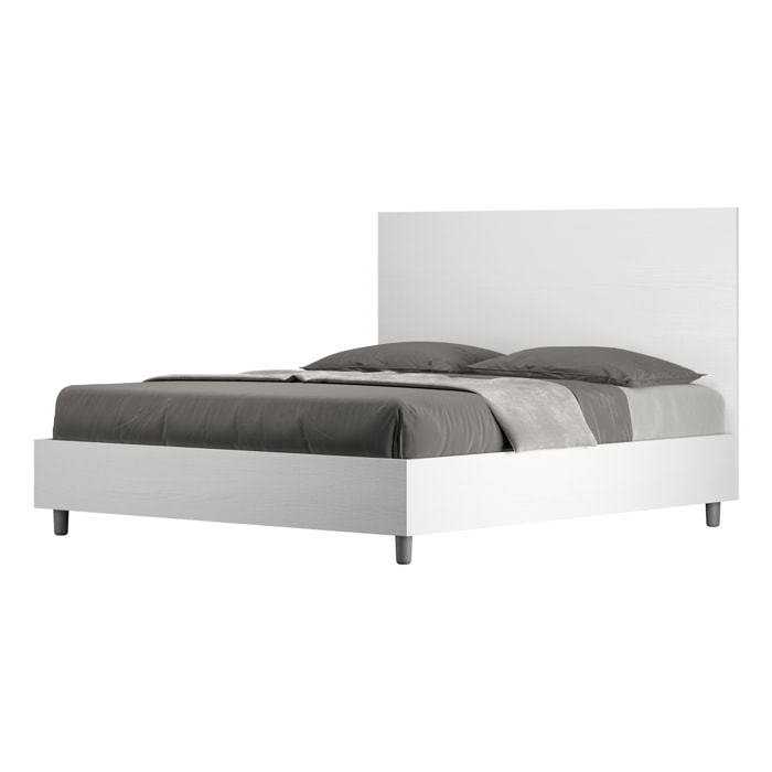 Letto matrimoniale con rete 160x190 bianco frassino New Egos