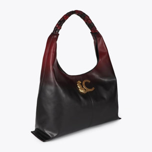 Borsa Shopper Effetto Pelle con Manico Intrecciato e Logo LC Leopardo