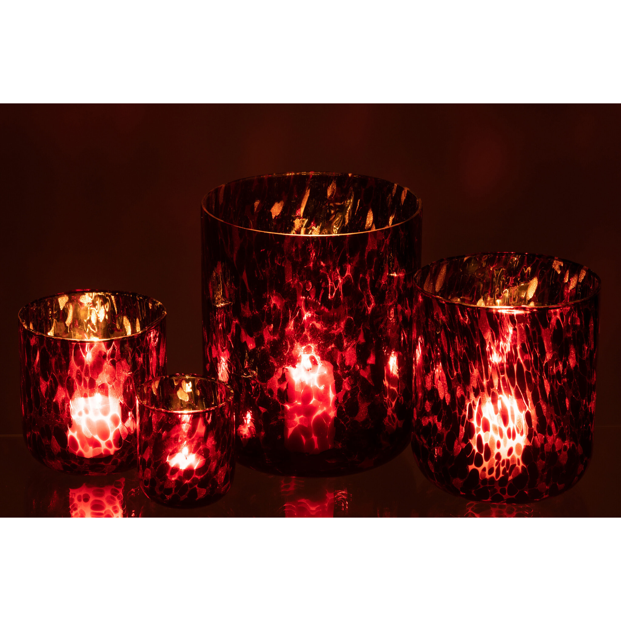 J-Line photophore Tache - verre - rouge/noir - extra large