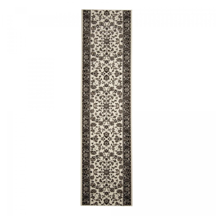 Tapis SILO motif traditionnel oriental beige et noir
