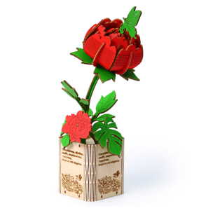 Modello in Legno 3D, design Peonia. 116 pezzi.