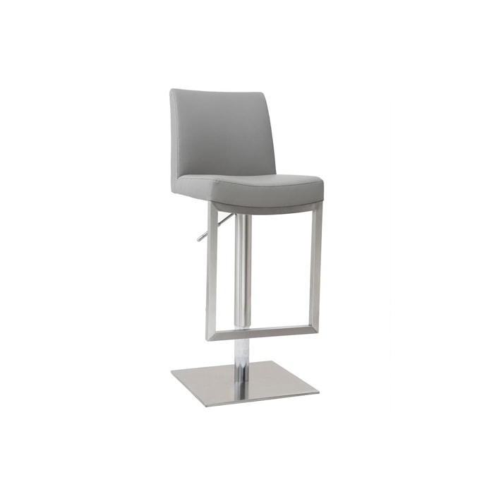 Tabouret de bar relevable gris et acier chromé KYLE