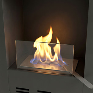 Livia - Camino a Bioetanolo da Pavimento 46x80x25 cm con Bruciatore 1,5 Litri Nero