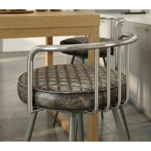 Tabouret de bar industriel brun BRISBANE